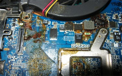 Ремонт и восстановление ноутбука после воды, другой жидкости
